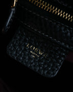 "LOEWE" Flap pocket design ostrich leather bag