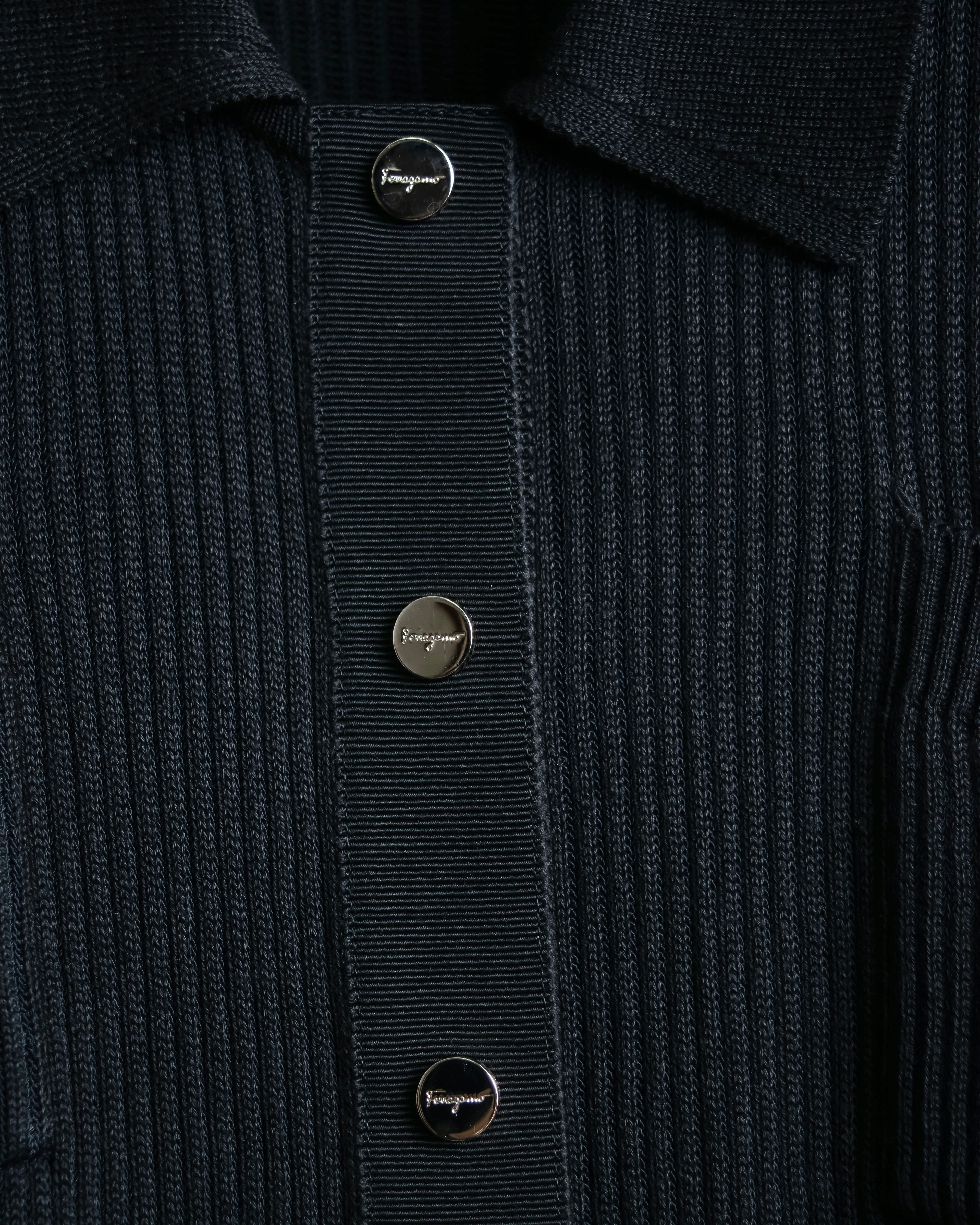 "Salvatore Ferragamo"Cotton x rayon summer knit shirt