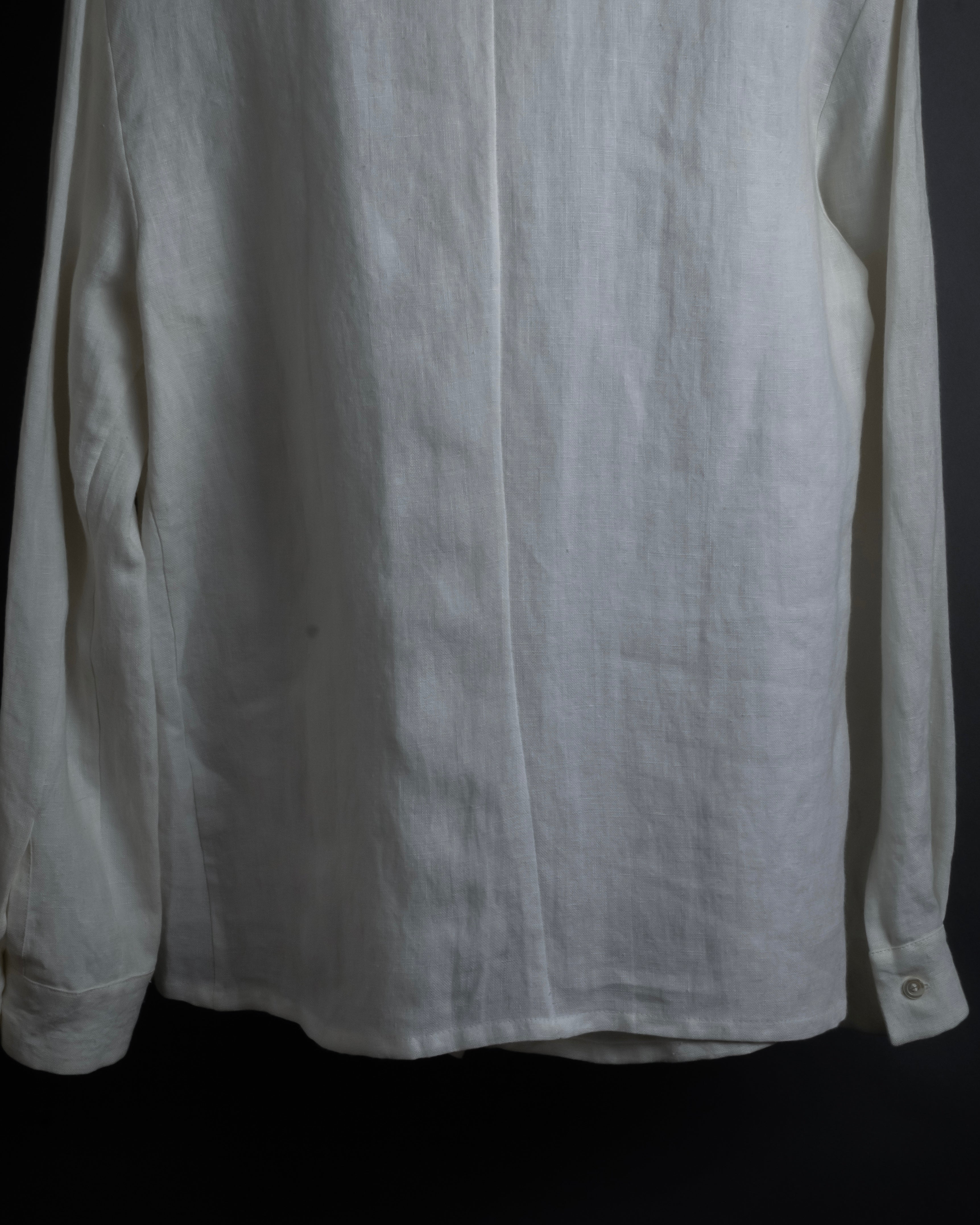 "LOEWE" 00's Fly front linen shirt