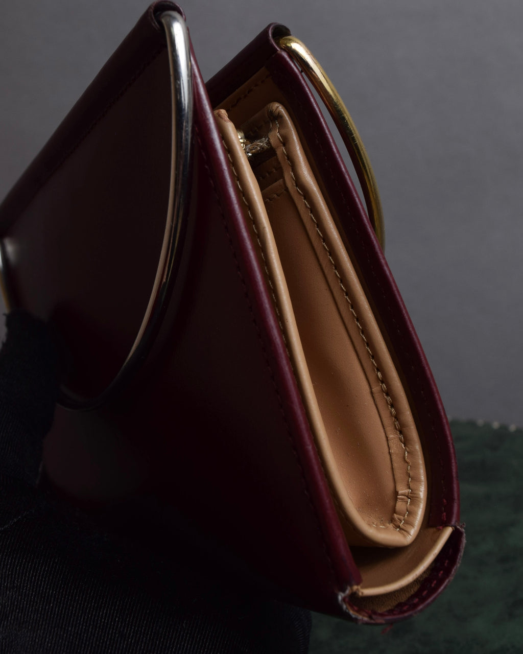 "Cartier" Curved handle design leather wallet bag