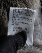 Fur switching design suede long coat