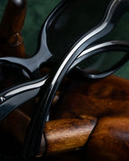 "PRADA" Logo engraved black round frame sunglasses