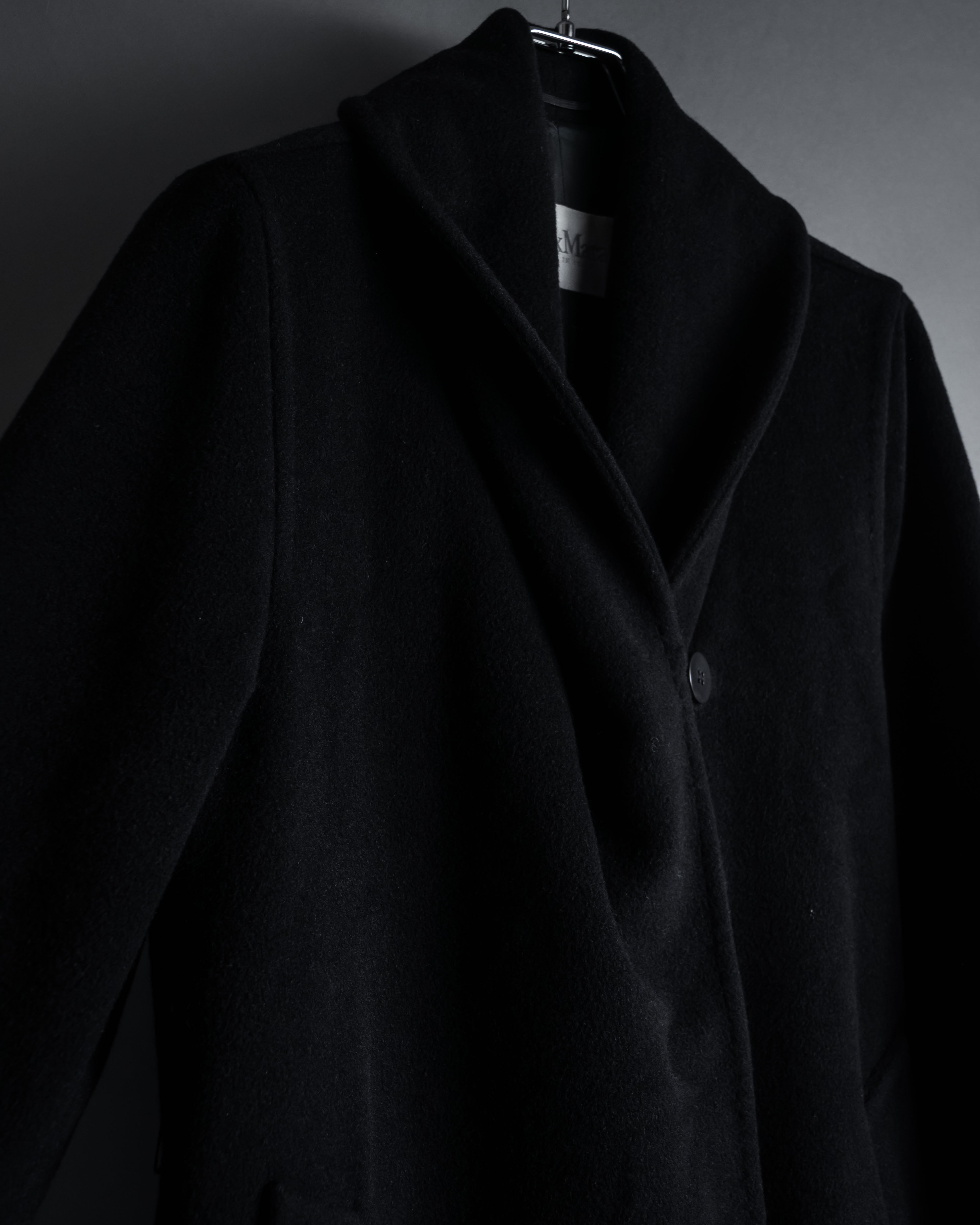 MaxMara ブラック ロングコート38 Max Mara (マックスマーラ) - アクトレスカラー ロングコート