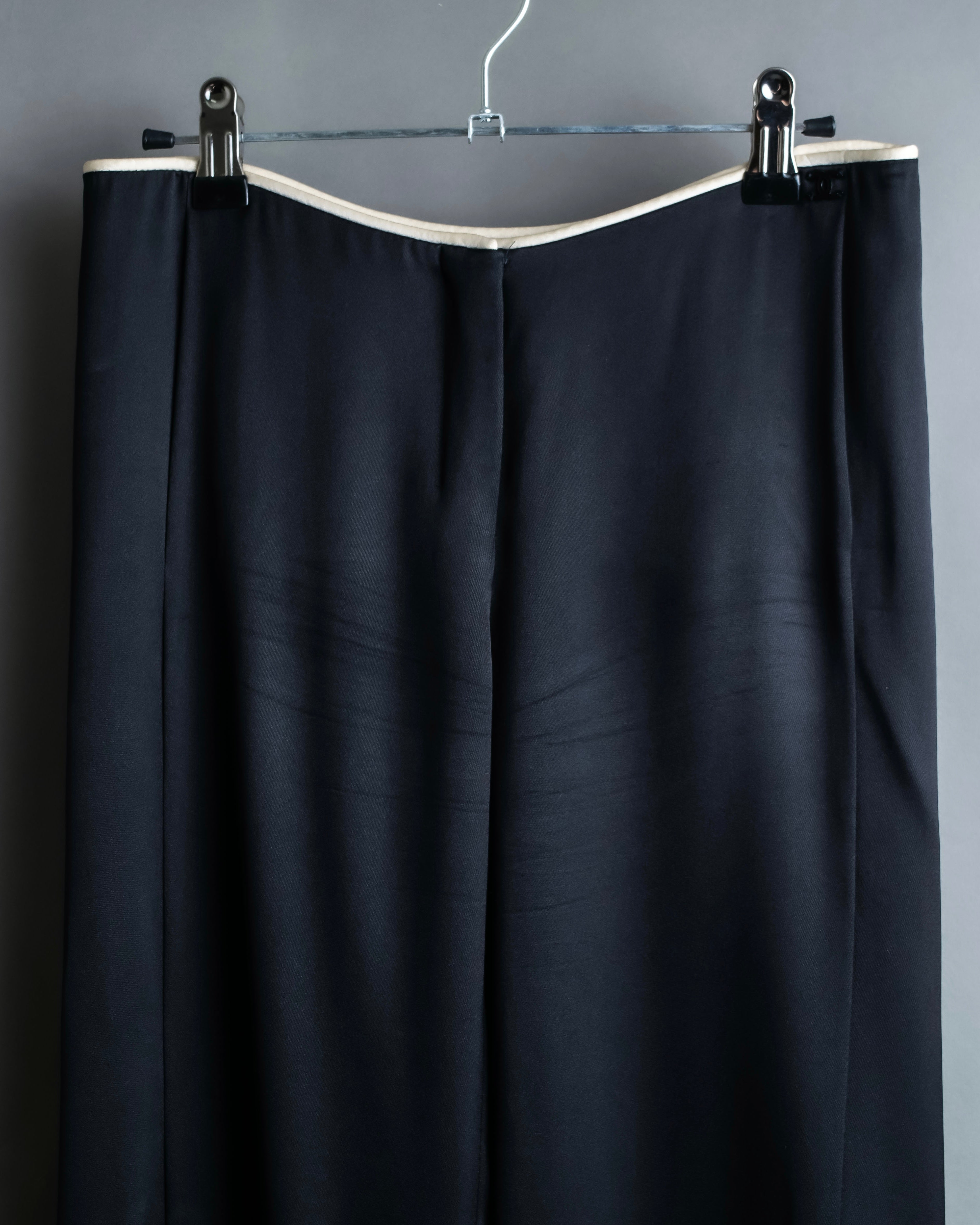 “CHANEL” Designed hem silk flare pants