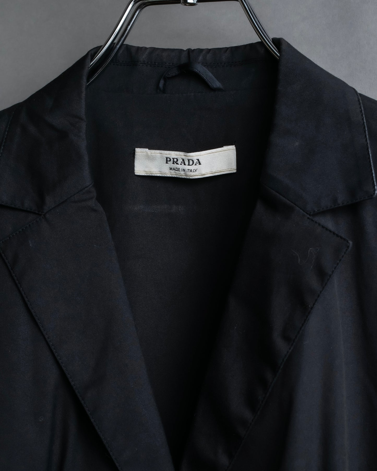 "PRADA" gathered detail cotton tailored jacket