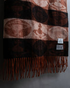 "Vivienne Westwood" Orb pattern fringe design 100% cashmere muffler
