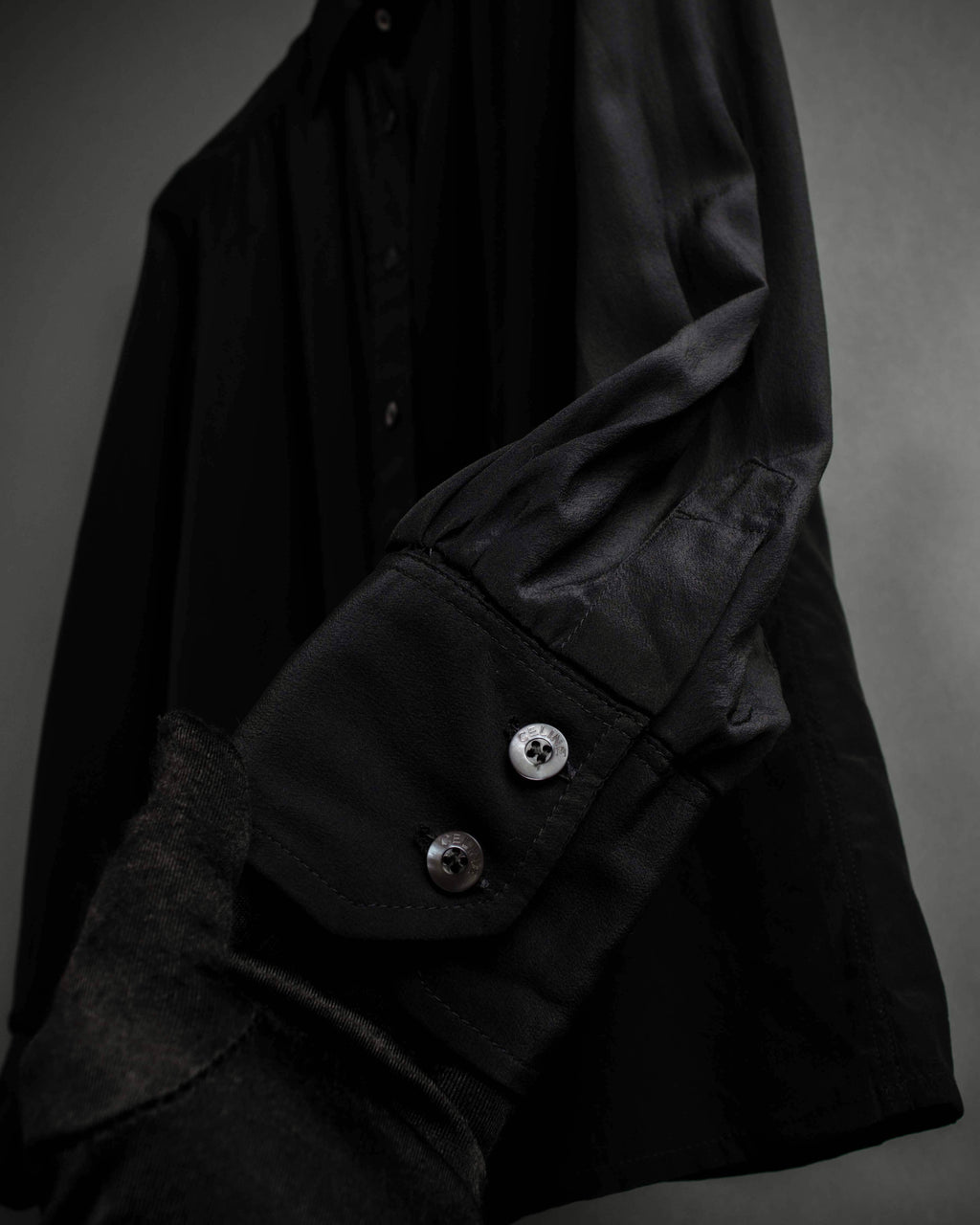 "CELINE" Triomphe embroidered design silk shirt