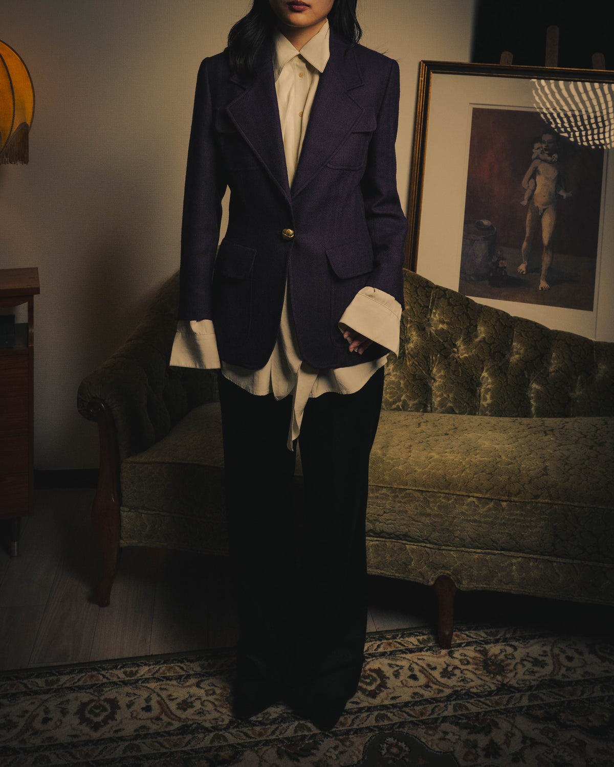 –SPECIAL– “GUCCI” 80’s-90’s Sculptural tailored blazer with gold buttons
