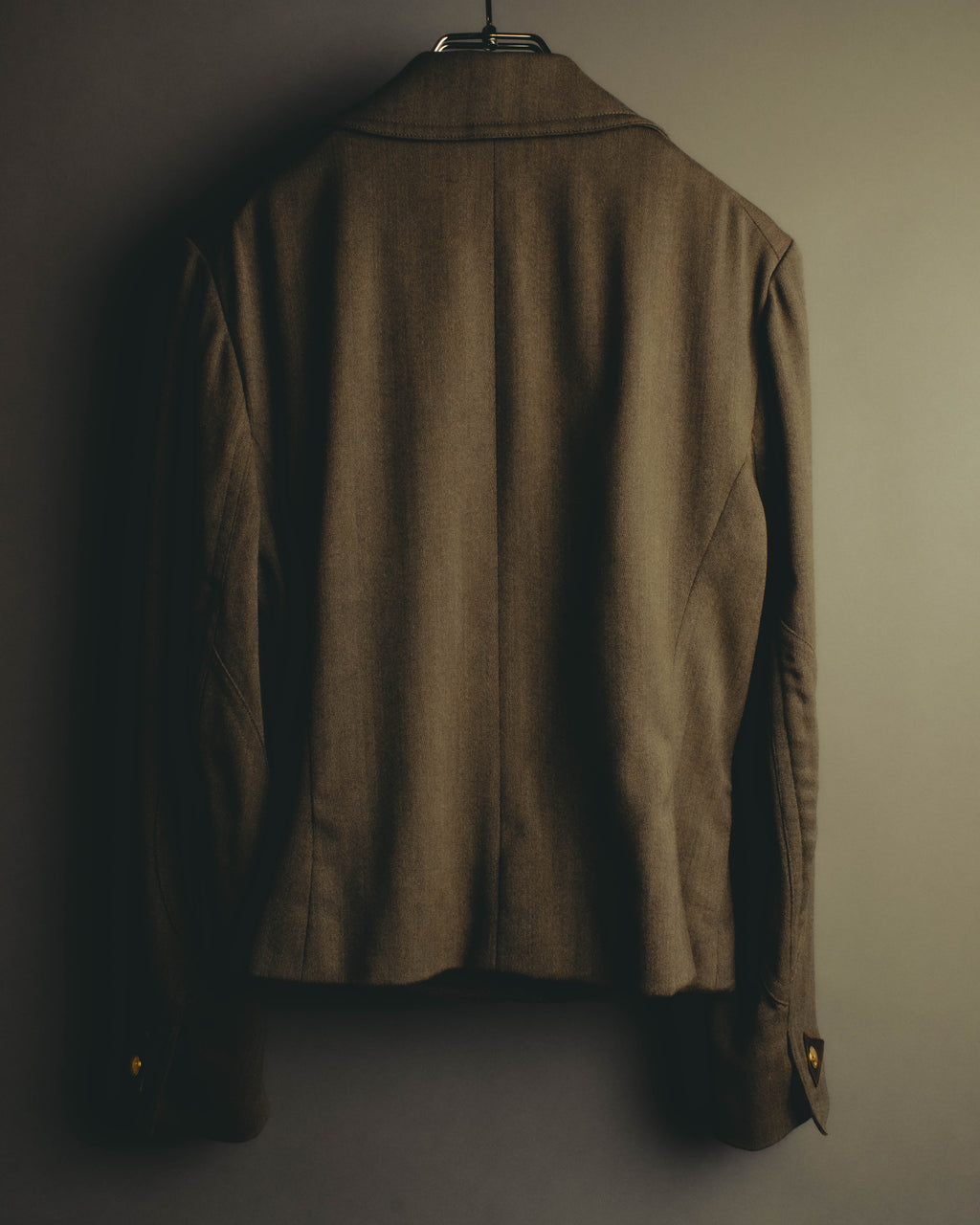 –SPECIAL– "Hermès" 70's-80's Equestrian wool tailored jacket