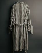 -SPECIAL- “LOEWE” 2010’s striped ribbon sleeve long gown coat
