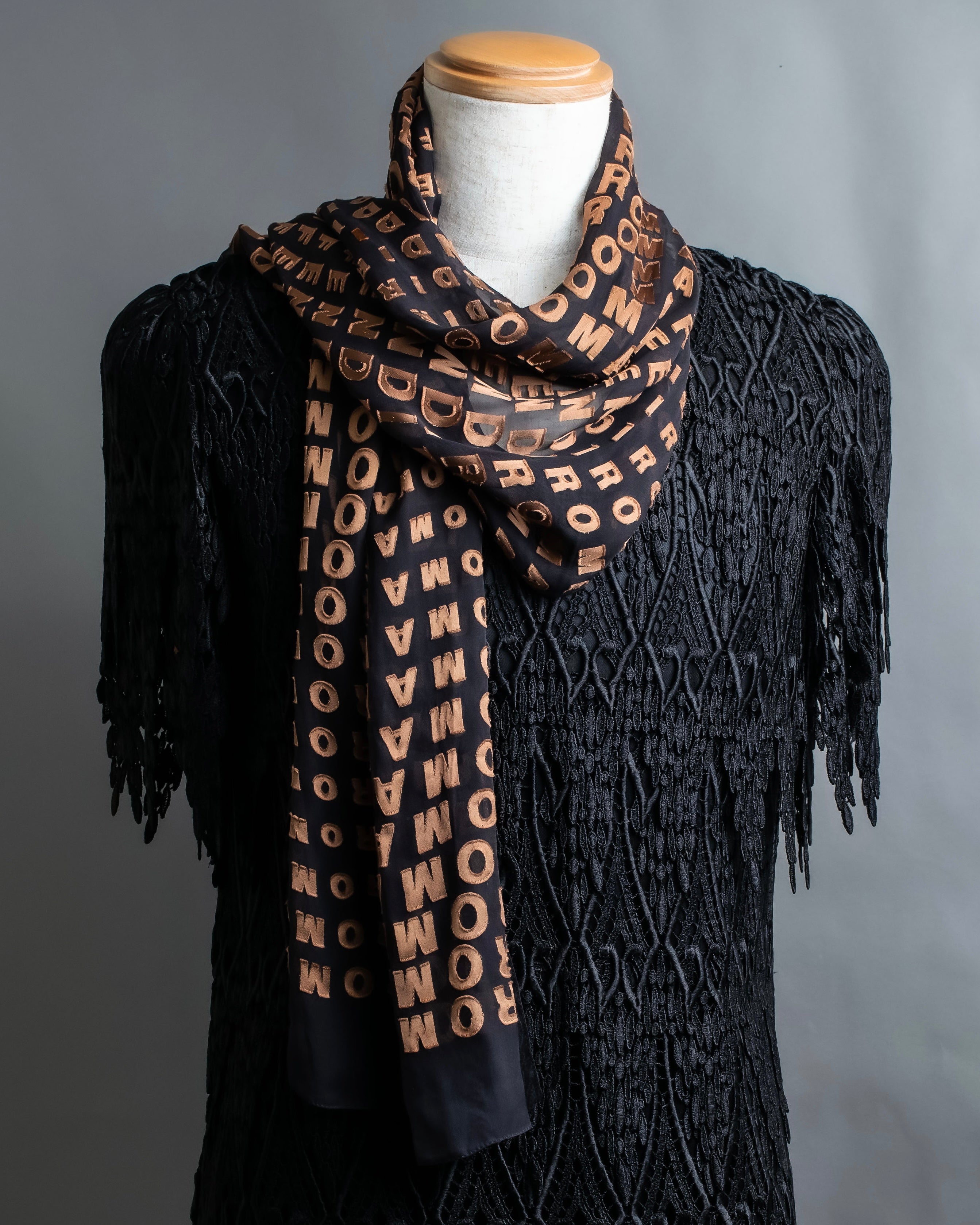 "FENDI" Silk blended logo scarf