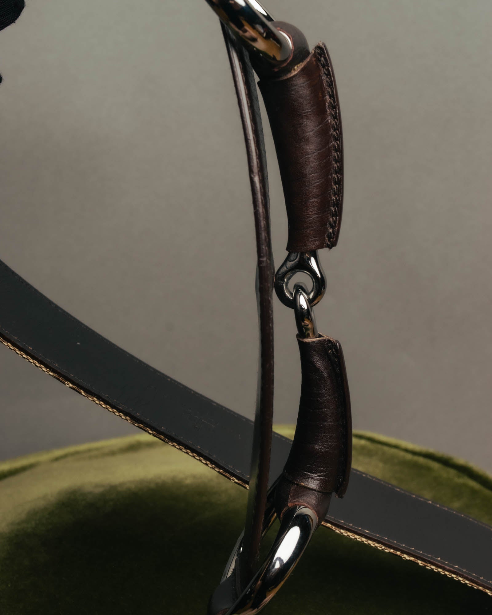 "GUCCI" 00's Large horsebit GG canvas wide waist belt