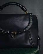 Salvatore Ferragamo Studded Gancini Top Handle Bag