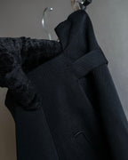 "Y's" Metal fitting belt design cutting maxi skirt