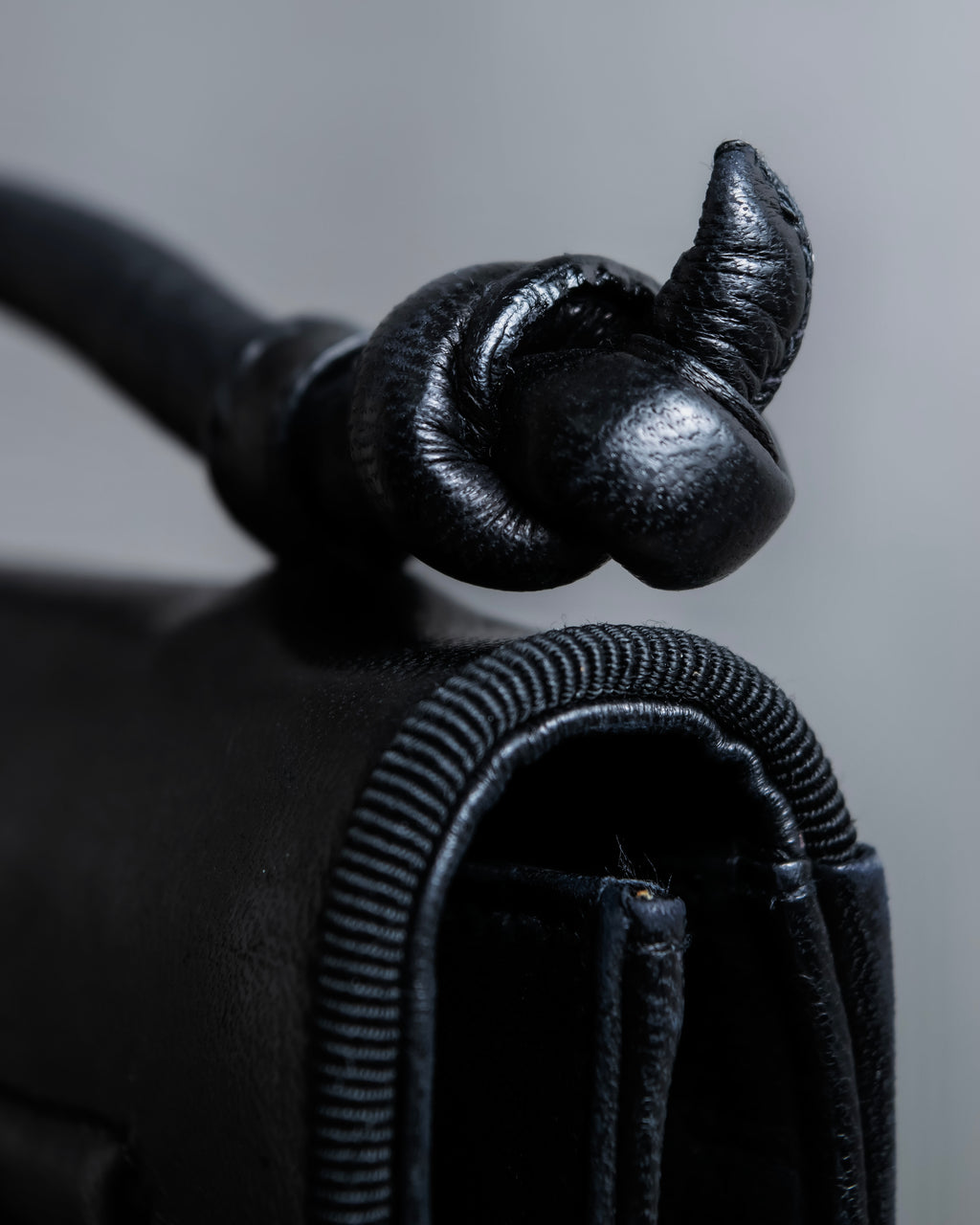 "Salvatore Ferragamo" Horizontal design pumps engraved leather one handle bag