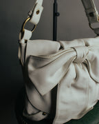 -SPECIAL- “Yves Saint Laurent” 2004-2011 Pilati era bow leather shoulder bag