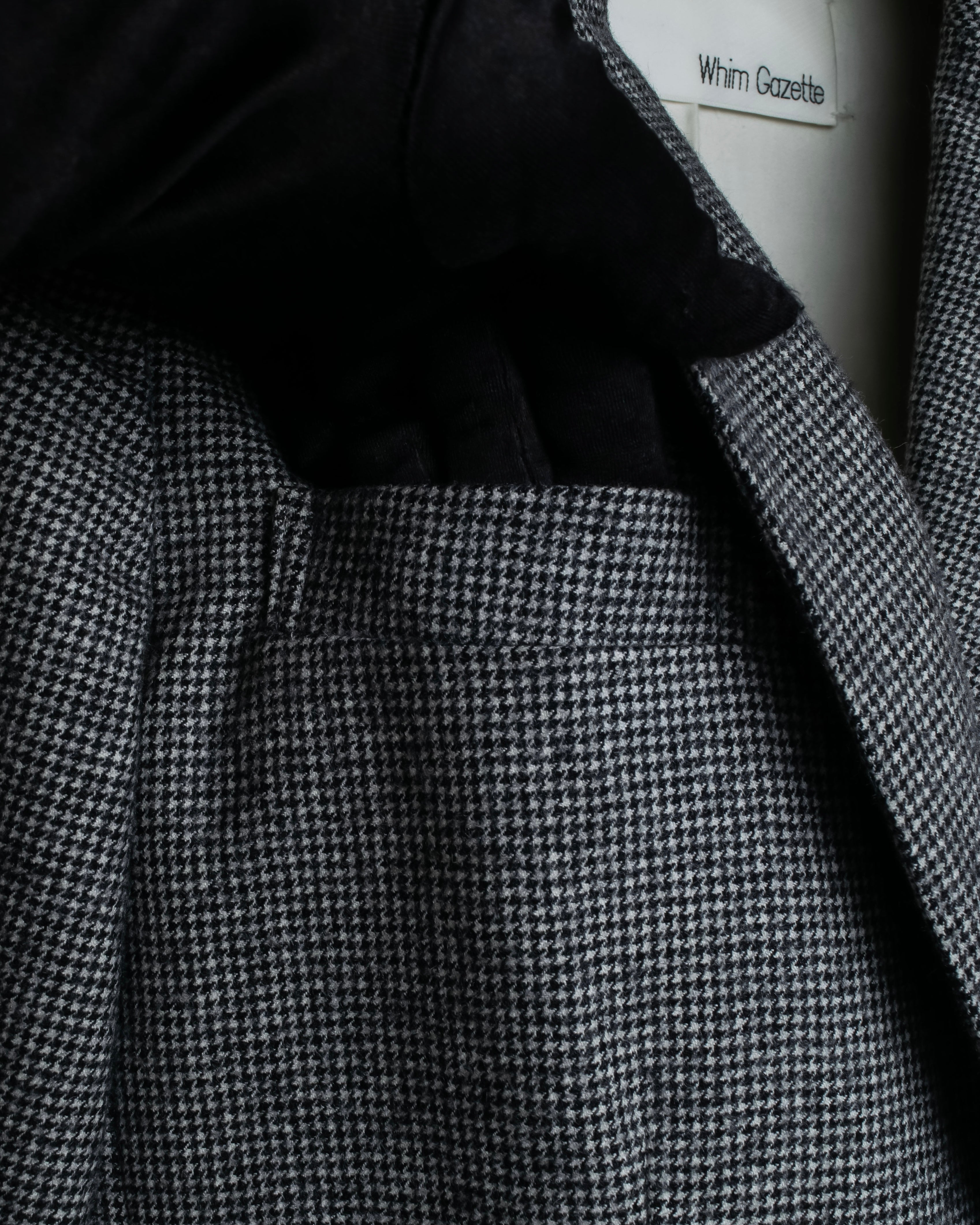 "Whim Gazette" Houndstooth pattern shaped tailored jacket