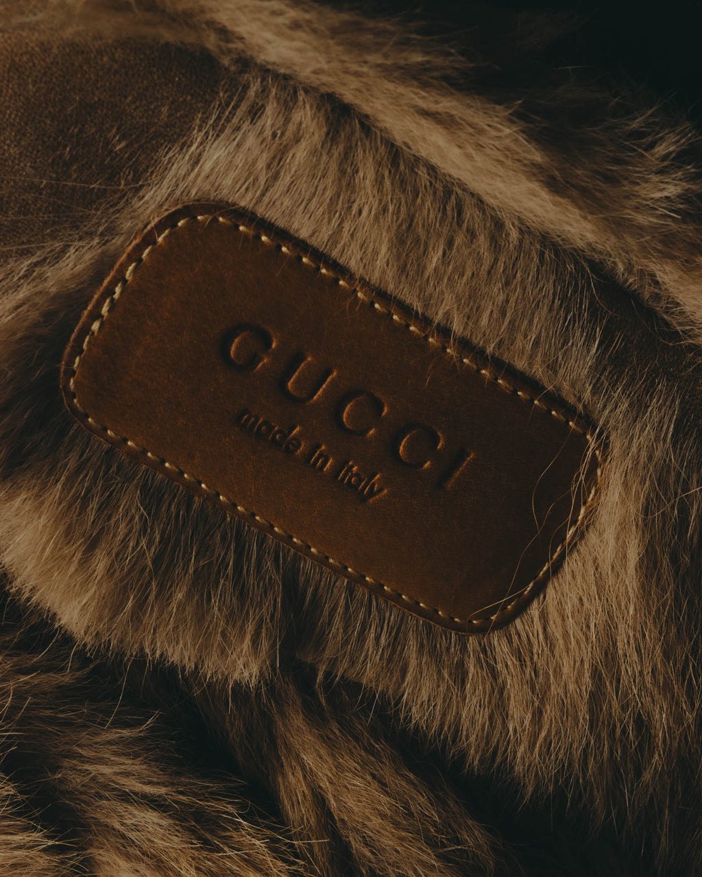 "GUCCI" 2010's Fur lined horsebit leather loafer mule