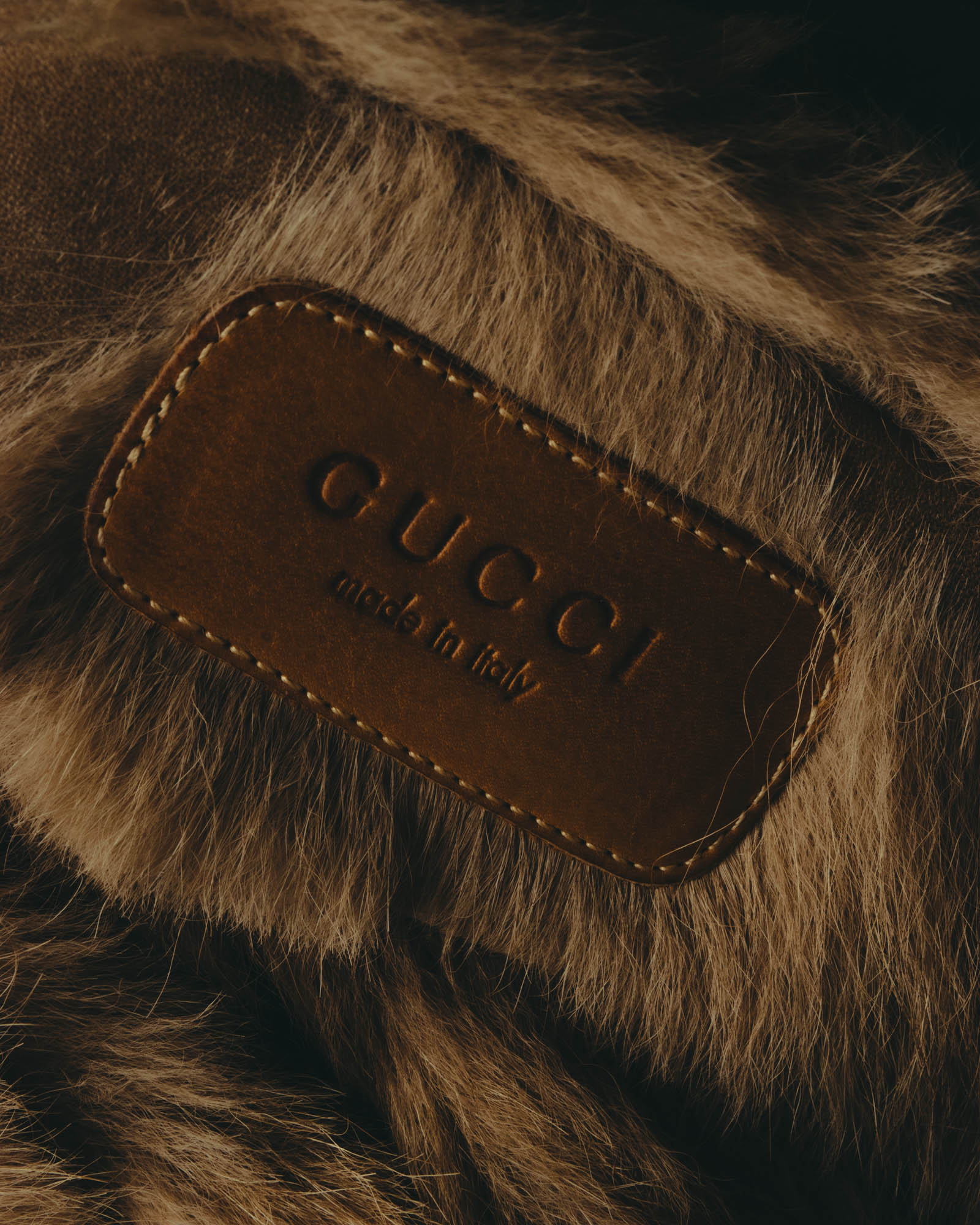 "GUCCI" 2010's Fur lined horsebit leather loafer mule