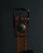 "CELINE" 70’s sulky logo leather bracelet