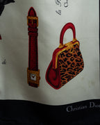 "Christian Dior" Parisian accessory motif silk scarf