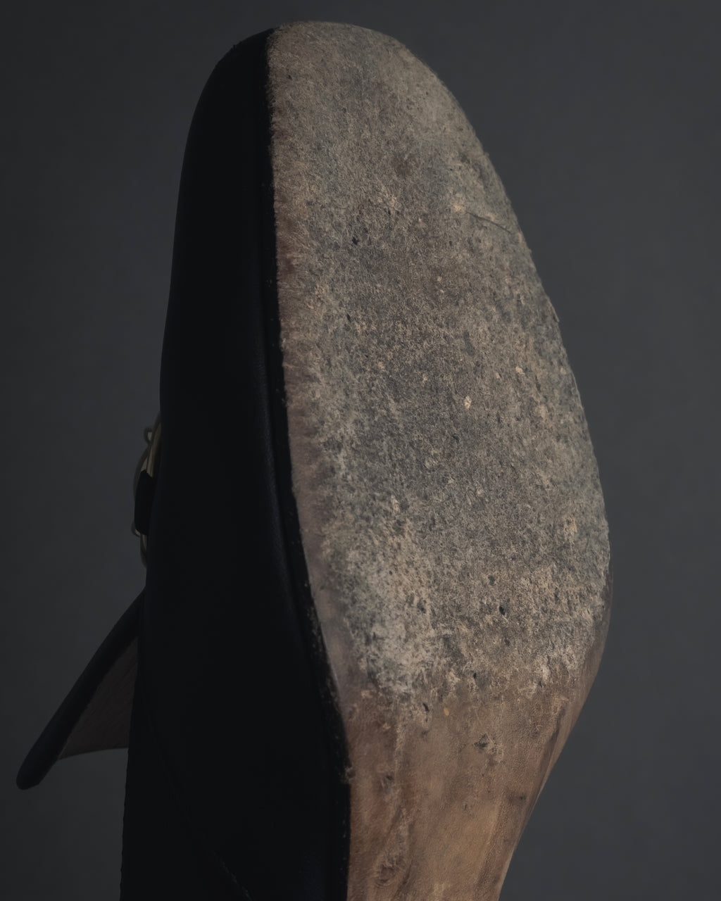 "GUCCI" Michele design horsebit leather heel loafers