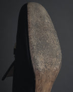 "GUCCI" Michele design horsebit leather heel loafers