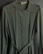 "COMME des GARÇONS" 70's-80's Vintage lace-trimmed sailor collar long dress