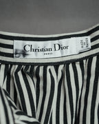 -SPECIAL- “Christian Dior” 2021 cruise striped linen silk tiered skirt