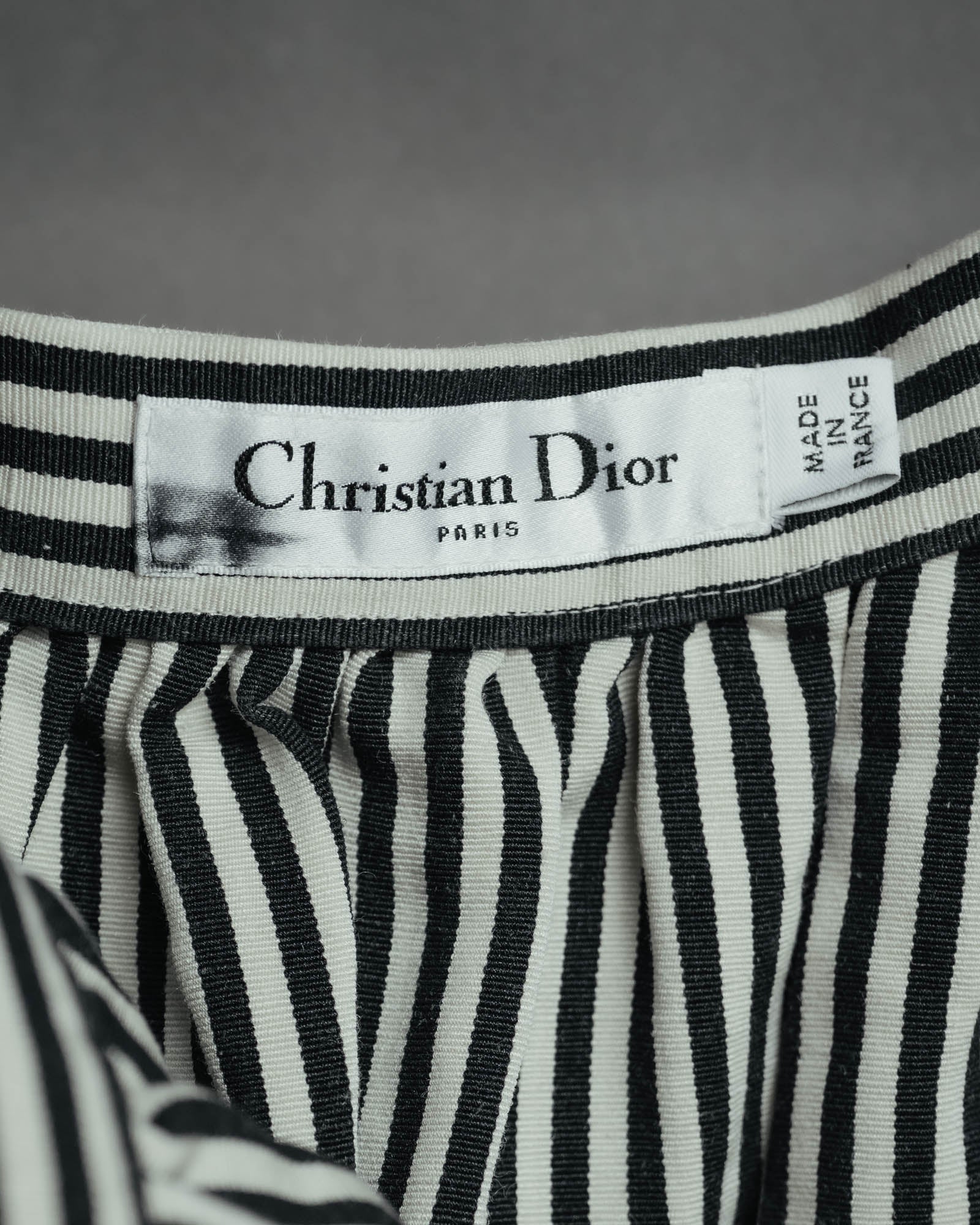 -SPECIAL- “Christian Dior” 2021 cruise striped linen silk tiered skirt