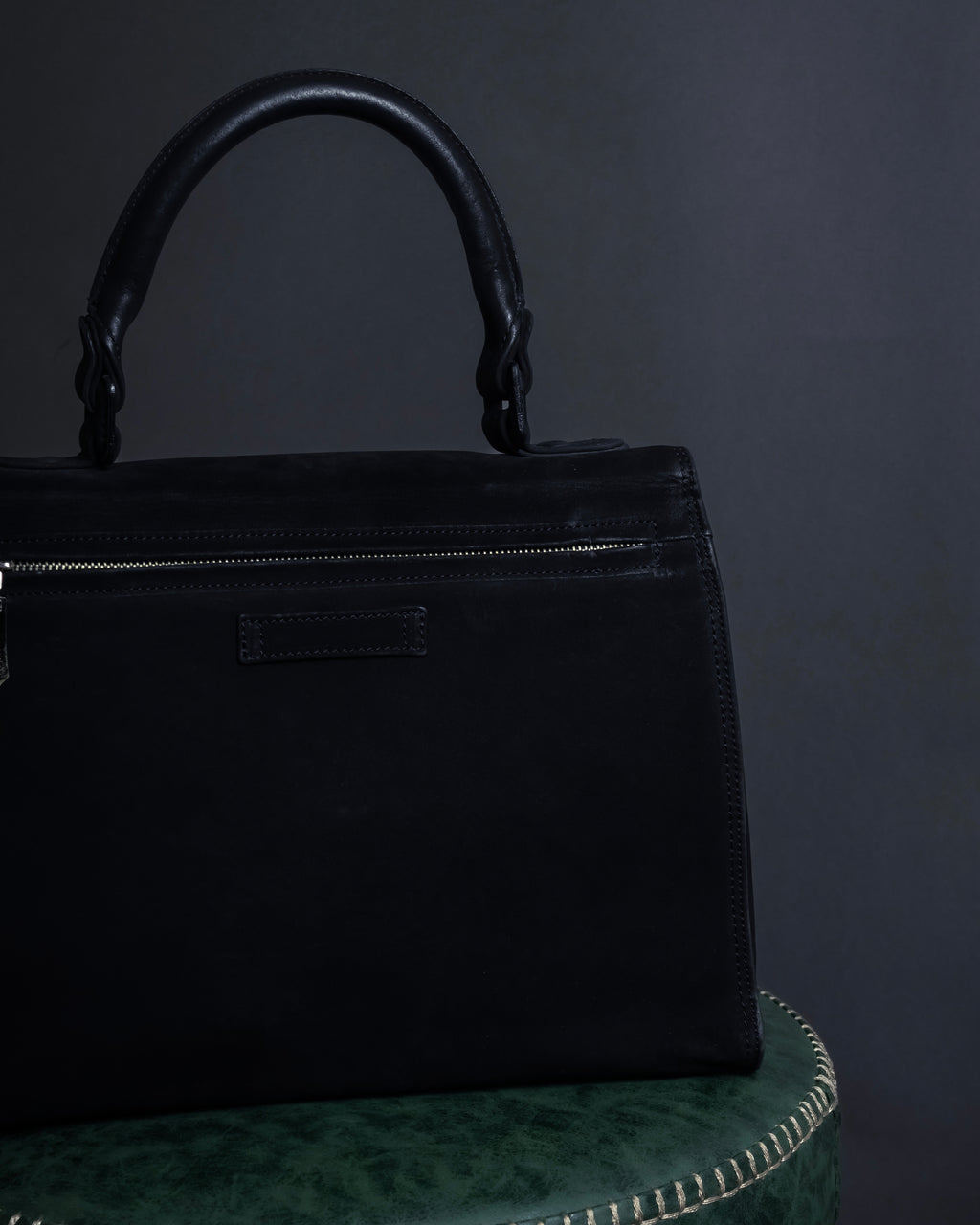 "JEAN PAUL GAULTIER" Front clasp design suede leather hand bag