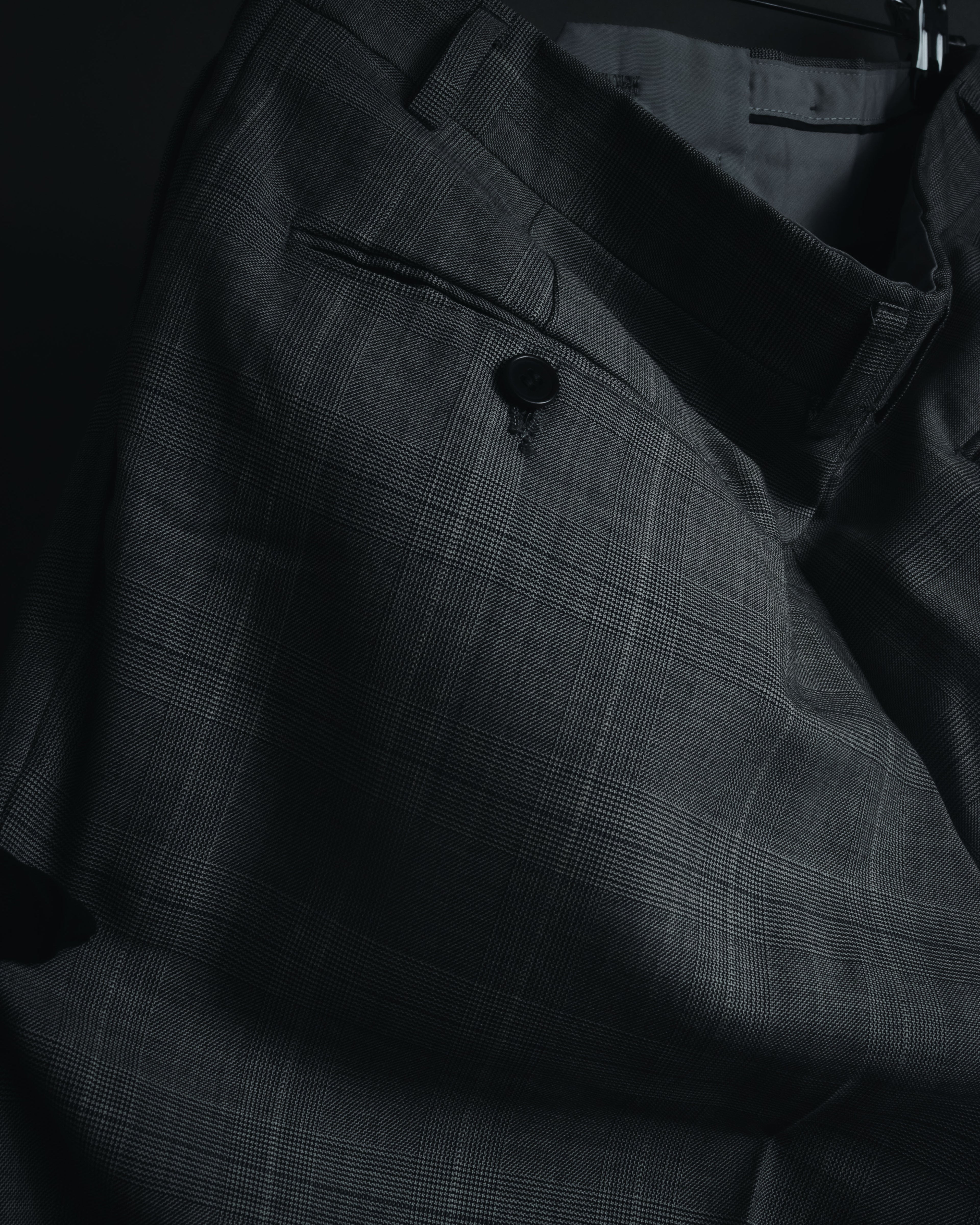 "YVES SAINT LAURENT" 80’s-90’s glen check tailored suit set