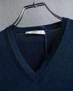 "PRADA" Raglan sleeves cotton navy color knit