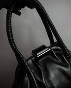 "Salvatore Ferragamo" Draping design lace-up detail leather bag