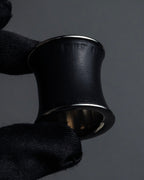 "HERMES" Drum-shaped calf leather scarf ring