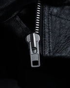 -SPECIAL- "Rick Owens" 15AW Beautiful wrinkles front zip leather jacket