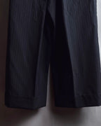 "YOHJI YAMAMOTO FEMME" 10AW Pinstripe pattern tuck wide slacks