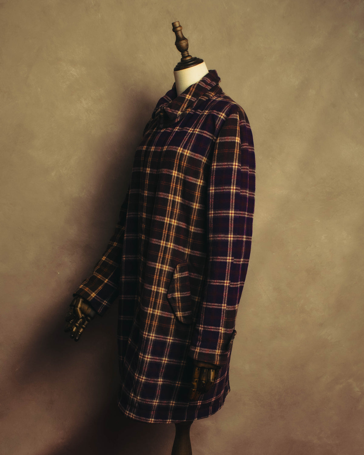 “sacai” 2010's Tartan wool cashmere padded hybrid coat