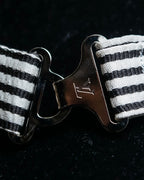 "LOUIS VUITTON" Black＆white color striped bow tie