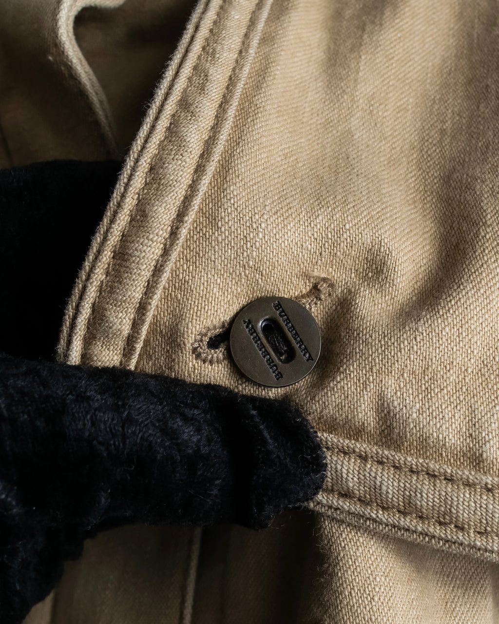 "BURBERRY" Selvedge denim trench detail jacket