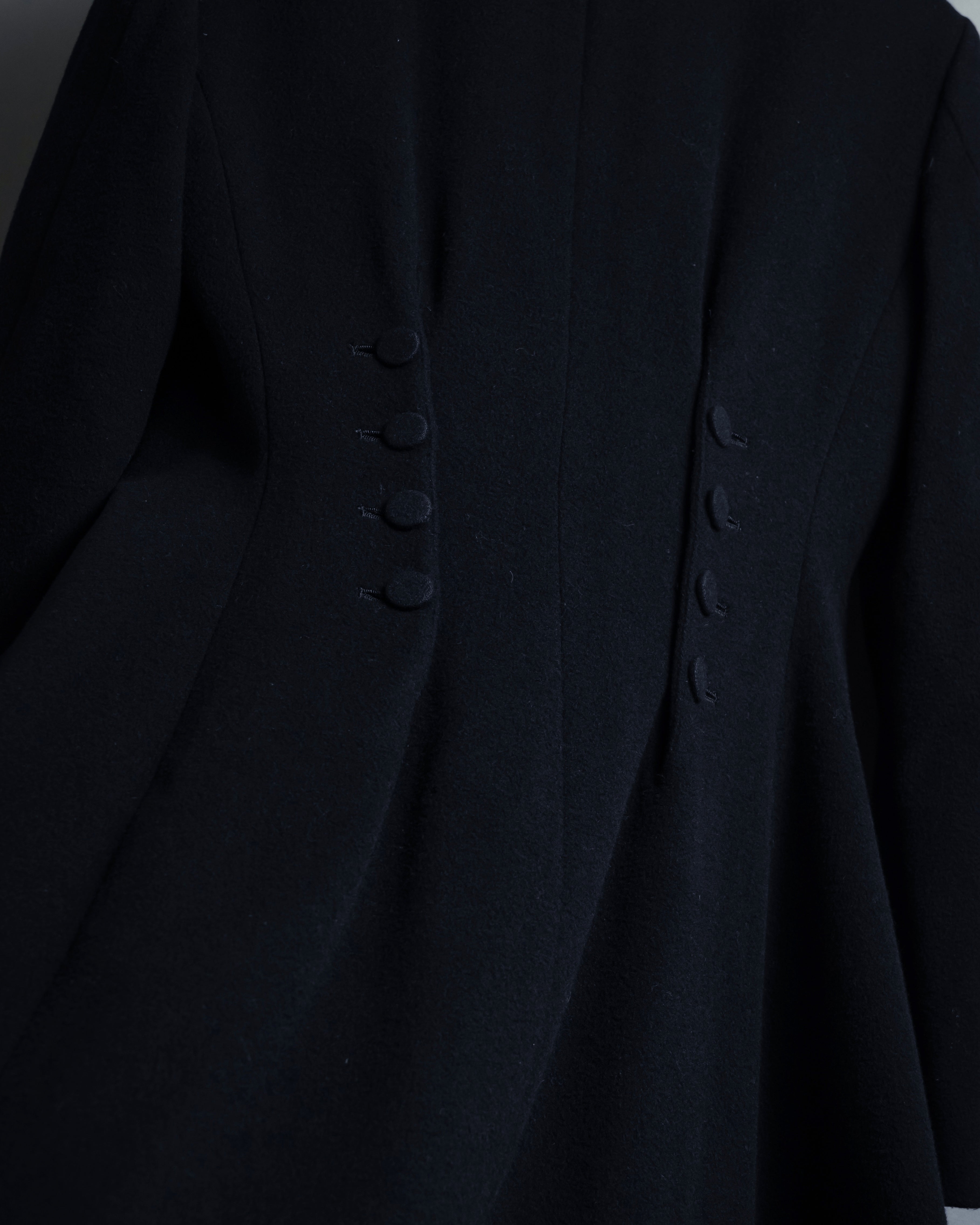 -SPECIAL- "JEAN PAUL GAULTIER"
 90's-00's Waist shape A-line silhouette black color super long coat