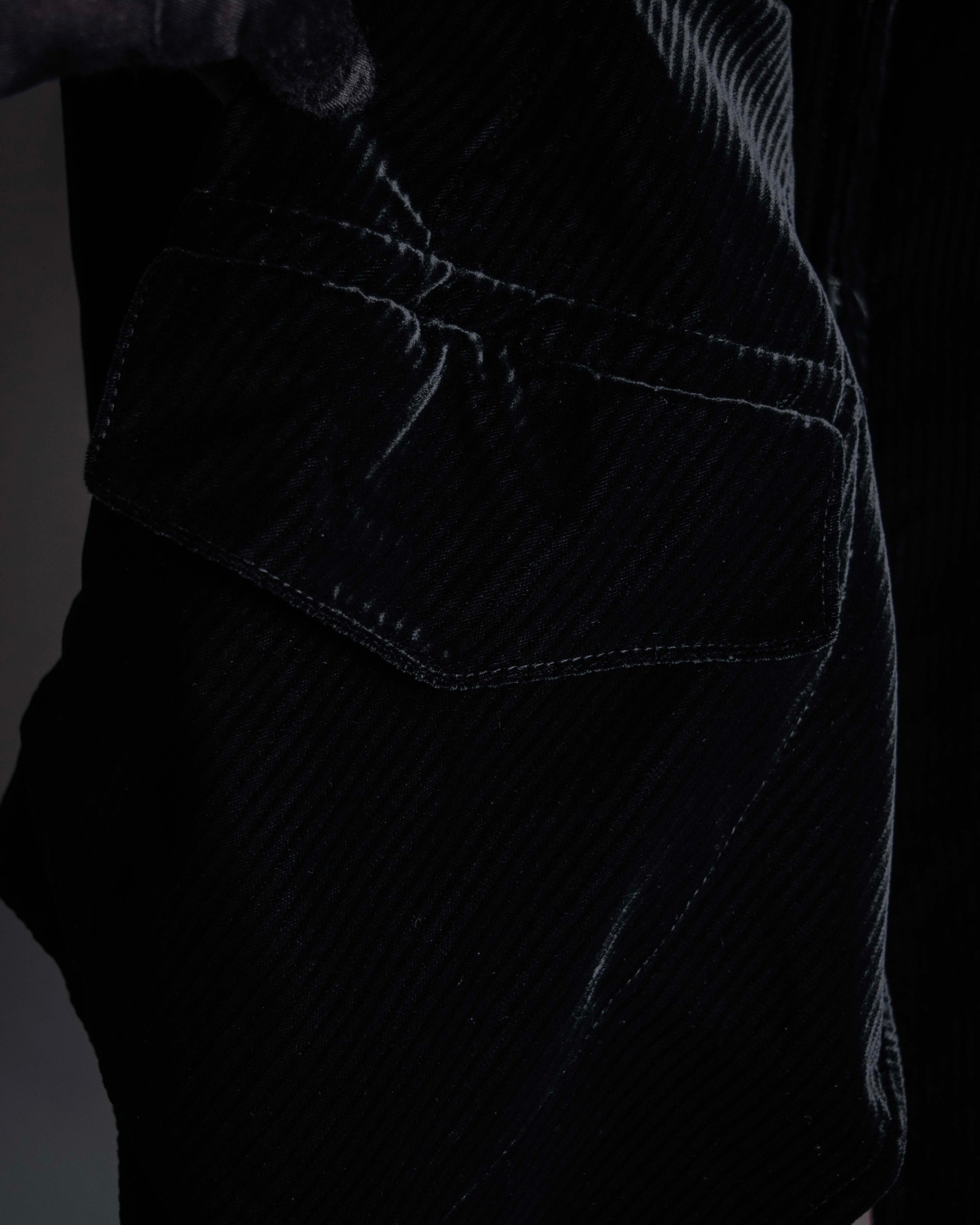 "GIORGIO ARMANI" Velour corduroy double zip up jacket