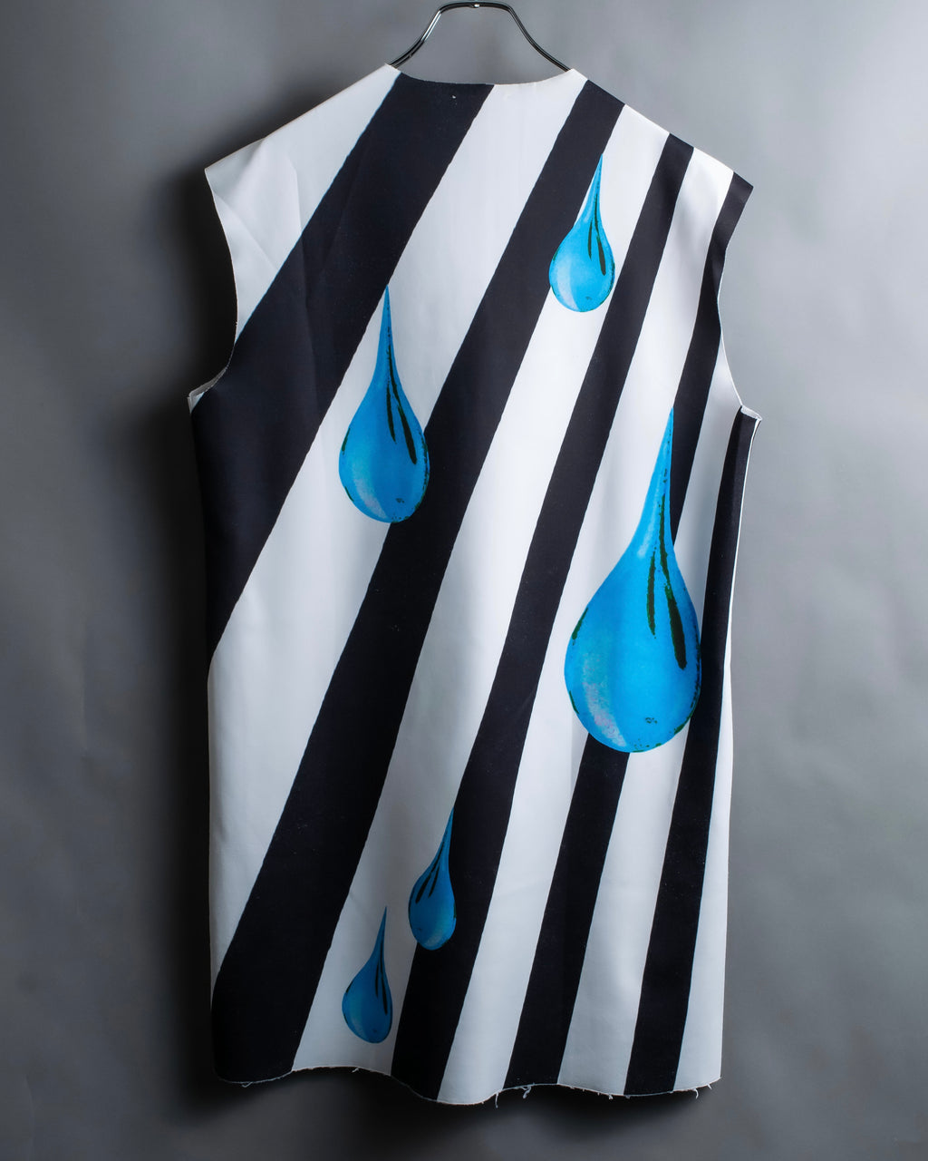 "RAF SIMONS" 14ss Neoprene graphic sleeveless T-shirt