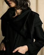 "TORUICHOU" Muffler-style collar military detail coat