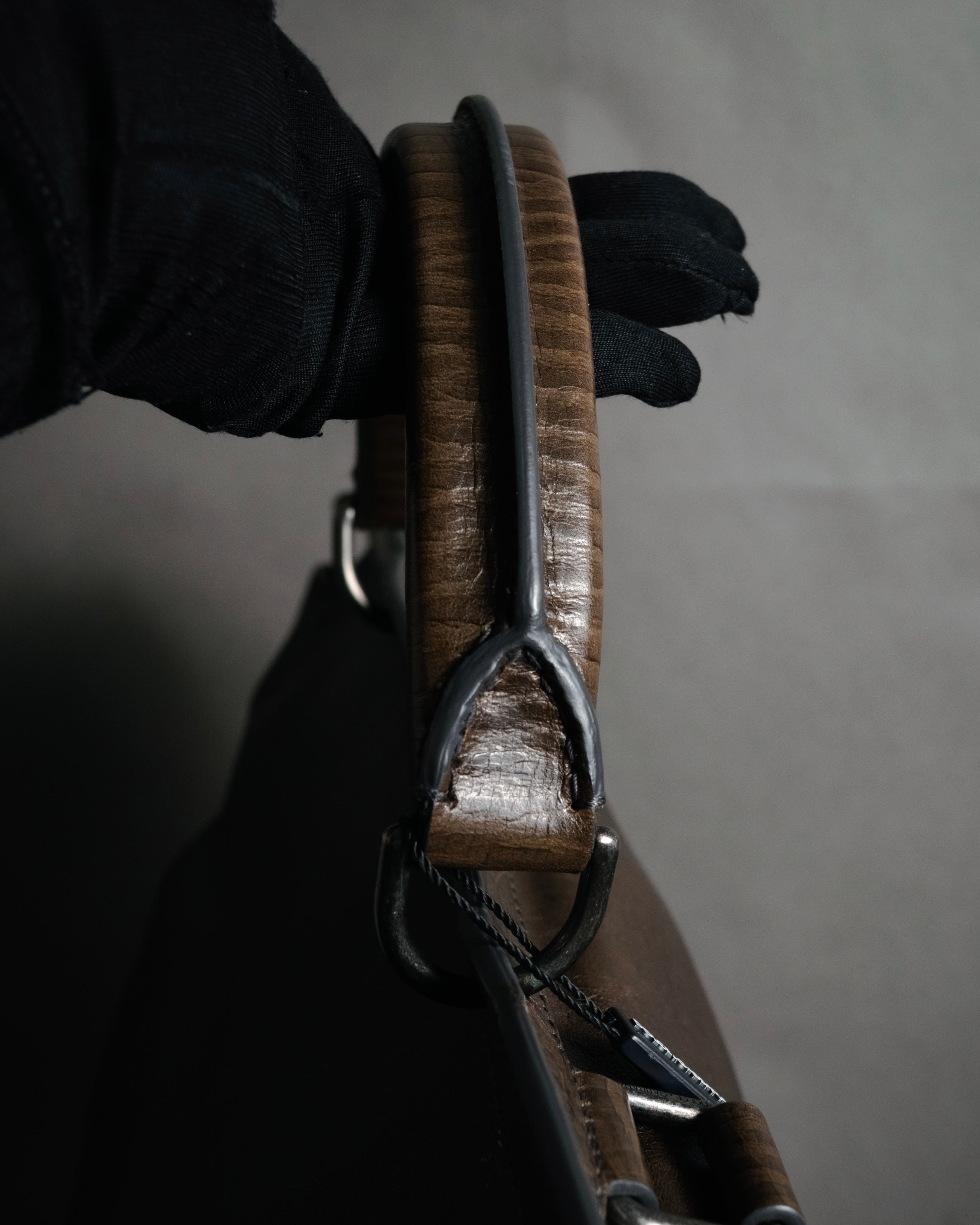 "DOLCE & GABBANA" 00’s-10’s Grained leather canvas-lined satchel bag