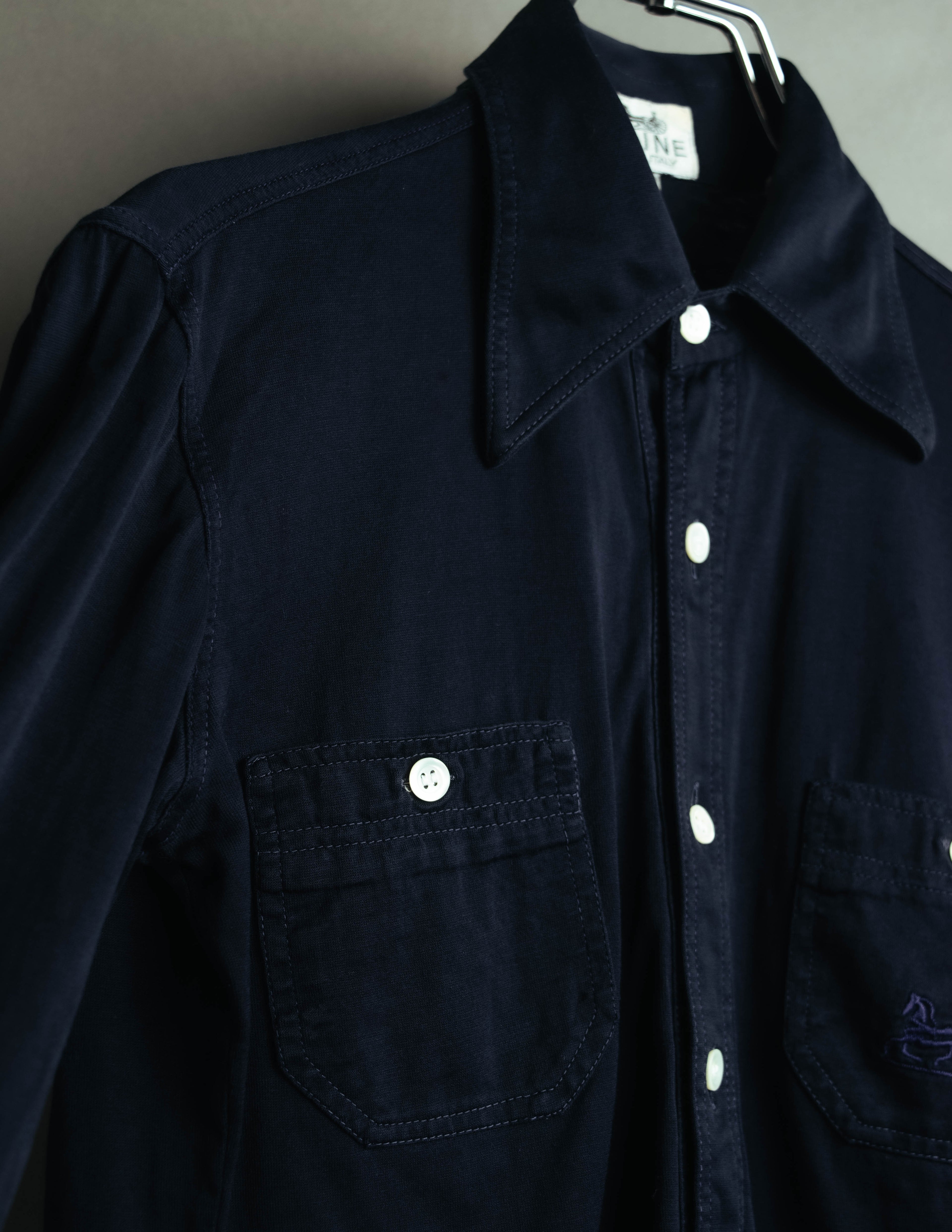 "CÉLINE" 70's-80's Sulky logo embroidered long sleeve shirt