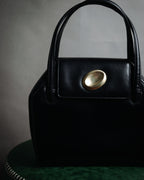 –SPECIAL– "GUCCI" 90’s Architectural oval hardware box calf handbag