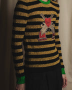 Suéter de punto con emblema de lurex a rayas 17-18aw de GUCCI