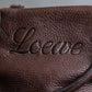 "LOEWE" Orange stitch design engraved logo leather boston bag