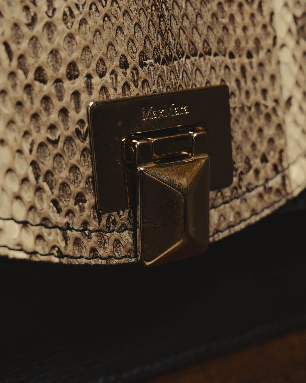 “Max Mara” Late 90’s-early 00’s exotic leather flap chain bag